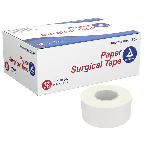 Dynarex® Medical Tape White 1 Inch X 10 Yard Paper NonSterile (763386_CS) 144/CS