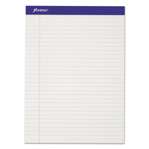 Ampad® Perforated Writing Pads, Wide/Legal Rule, 50 White 8.5 x 11.75 Sheets, Dozen (TOP20320)