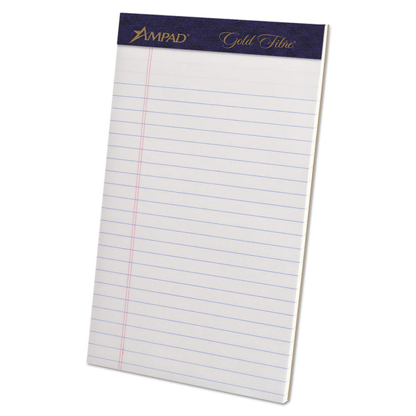 Ampad® Gold Fibre Writing Pads, Narrow Rule, 50 White 5 x 8 Sheets, 4/Pack (TOP20018)