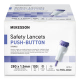 McKesson Safety Lancet 28 Gauge Retractable Push Button Activation Finger (1217991_CS) 2000/CS