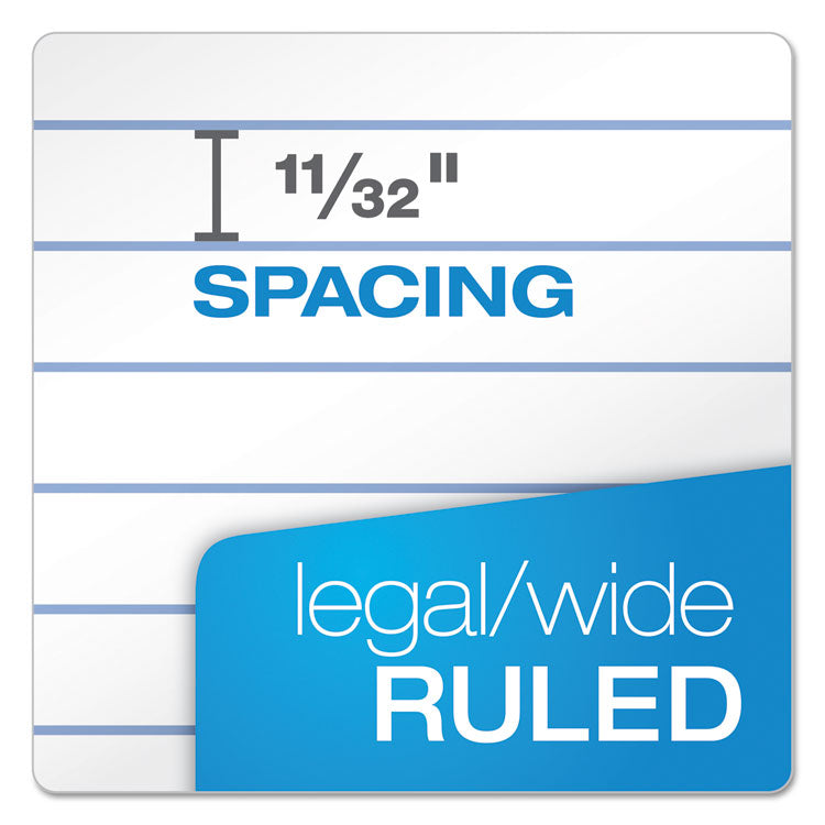 Ampad® Gold Fibre Writing Pads, Wide/Legal Rule, 50 White 8.5 x 11.75 Sheets, 4/Pack (TOP20031)