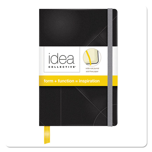 TOPS™ Idea Collective Journal, Hardcover with Elastic Closure, 1-Subject, Wide/Legal Rule, Black Cover, (96) 5.5 x 3.5 Sheets (TOP56874) Each