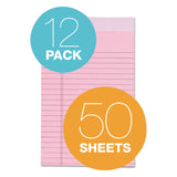 TOPS™ Prism + Colored Writing Pads, Narrow Rule, 50 Pastel Pink 5 x 8 Sheets, 12/Pack (TOP63050) Pack of 12