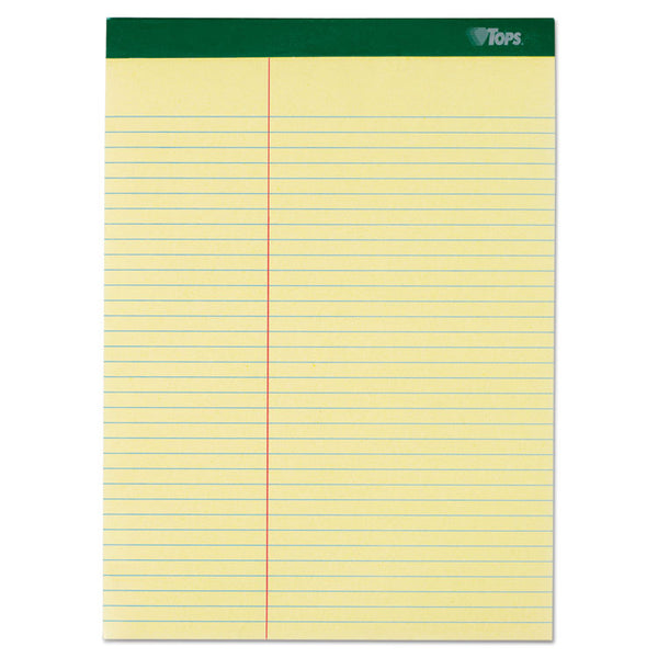 TOPS™ Double Docket Ruled Pads, Pitman Rule Variation (Offset Dividing Line - 3" Left), 100 Canary 8.5 x 11.75 Sheets, 6/Pack (TOP63396)