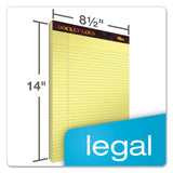 TOPS™ Docket Gold Ruled Perforated Pads, Wide/Legal Rule, 50 Canary-Yellow 8.5 x 14 Sheets, 12/Pack (TOP63980)