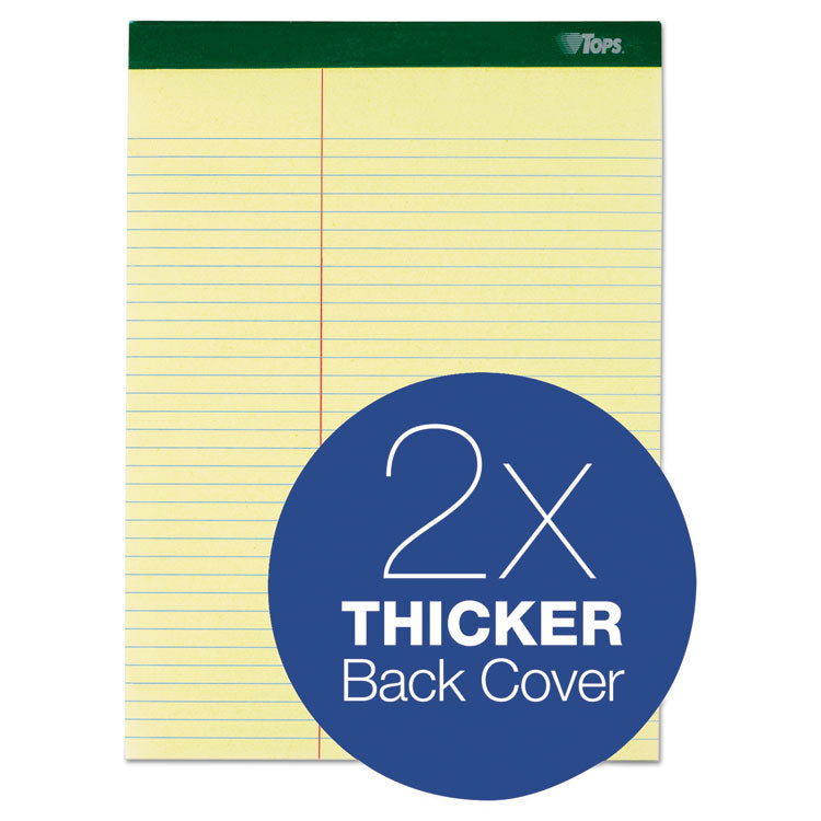 TOPS™ Double Docket Ruled Pads, Pitman Rule Variation (Offset Dividing Line - 3" Left), 100 Canary 8.5 x 11.75 Sheets, 6/Pack (TOP63396) Pack of 6