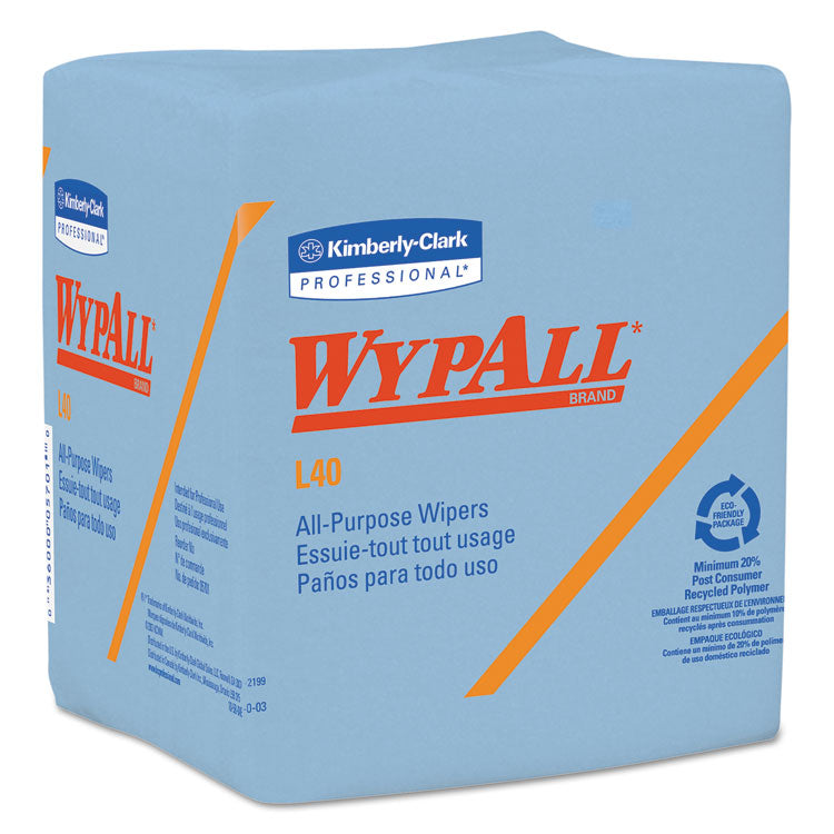 WypAll® L40 Wiper, 1/4 Fold, Blue, 12.5 x 12, 56/Box, 12 Boxes/Carton (KCC05776)