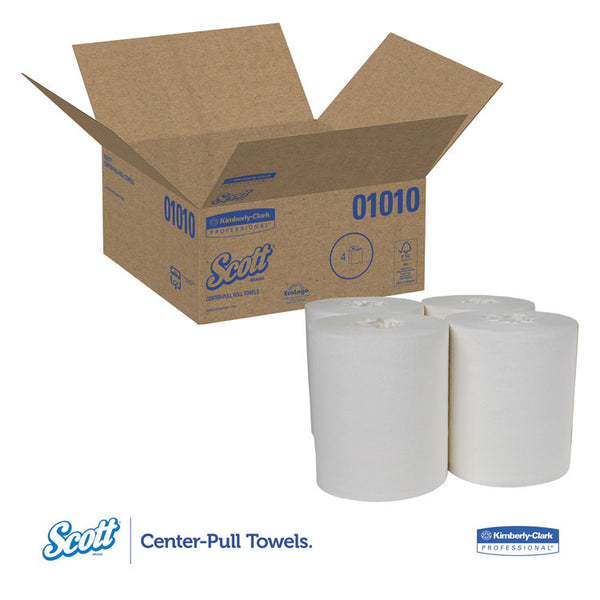 Scott® Essential Center-Pull Towels, Absorbency Pockets, 2-Ply, 8 x 15, White, 500/Roll, 4 Rolls/Carton (KCC01010)