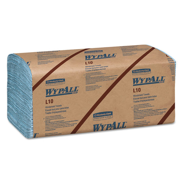 WypAll® L10 Windshield Towels, 1-Ply, 9.1 x 10.25, Light Blue, 224/Pack, 10 Packs/Carton (KCC05123)