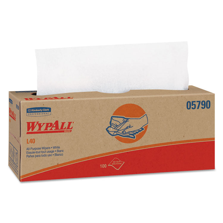 WypAll® L40 Towels, POP-UP Box, 16.4 x 9.8, White, 100/Box, 9 Boxes/Carton (KCC05790)