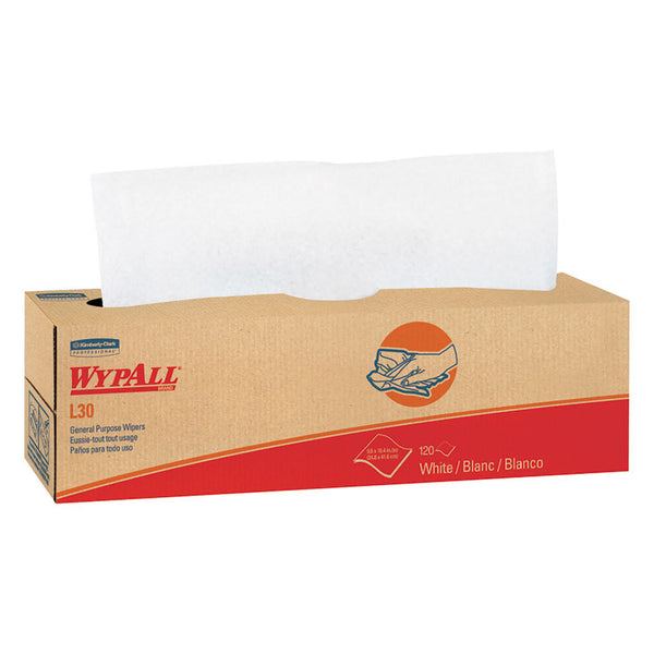 WypAll® L30 Towels, POP-UP Box, 16.4 x 9.8, White, 100/Box, 8 Boxes/Carton (KCC05800)