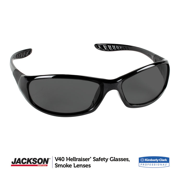 KleenGuard™ V40 HellRaiser Safety Glasses, Black Frame, Smoke Lens (KCC25714) Each