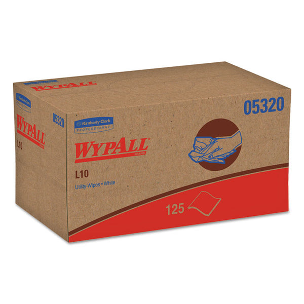 WypAll® L10 Towels, POP-UP Box, 1-Ply, 9 x 10.5, White, 125/Box, 18 Boxes/Carton (KCC05320)