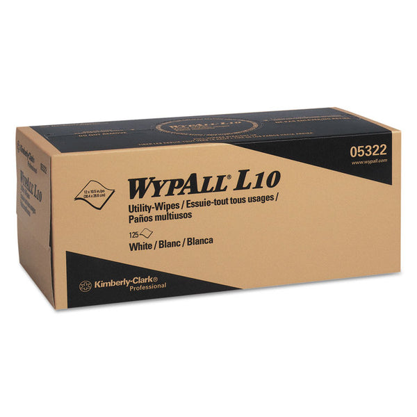 WypAll® L10 Towels POP-UP Box, 1-Ply, 12 x 10.25, White, 125/Box, 18 Boxes/Carton (KCC05322)