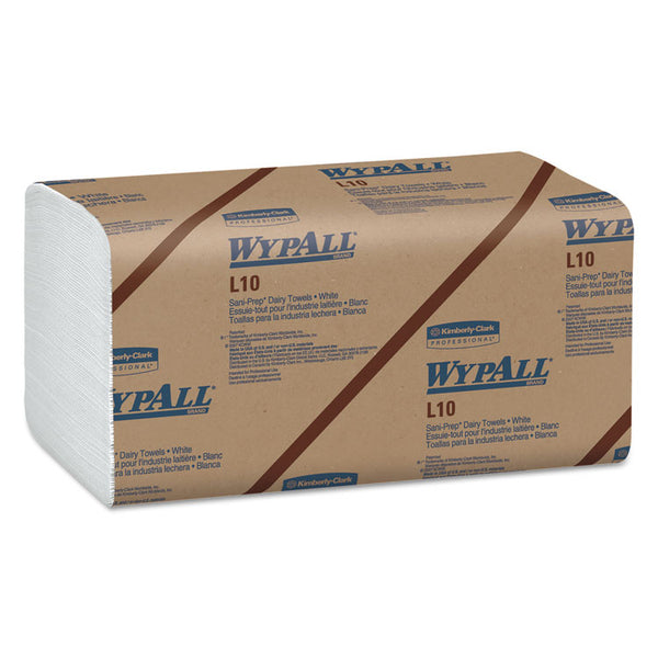 WypAll® L10 SANI-PREP Dairy Towels, Banded, 2-Ply, 9.3 x 10.5, Unscented, White, 200/Pack, 12 Packs/Carton (KCC01770)