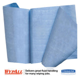 WypAll® X90 Cloths, Jumbo Roll, 2-Ply, 11.1 x 13.4, Denim Blue, 450/Roll (KCC12889)