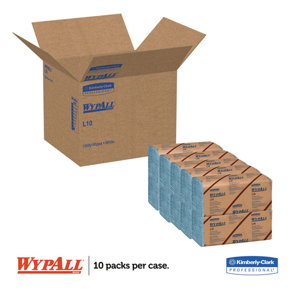 WypAll® L10 Windshield Towels, 1-Ply, 9.1 x 10.25, Light Blue, 224/Pack, 10 Packs/Carton (KCC05123)