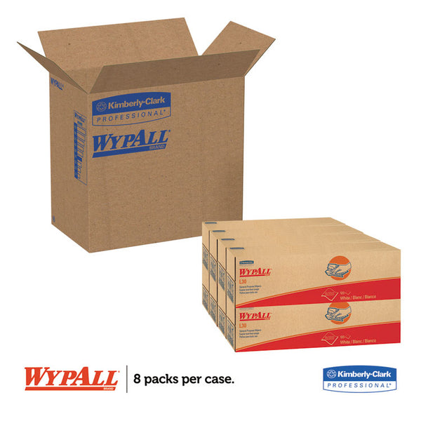 WypAll® L30 Towels, POP-UP Box, 16.4 x 9.8, White, 100/Box, 8 Boxes/Carton (KCC05800)