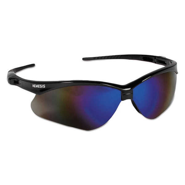 KleenGuard™ Nemesis Safety Glasses, Black Frame, Blue Mirror Lens (KCC14481)
