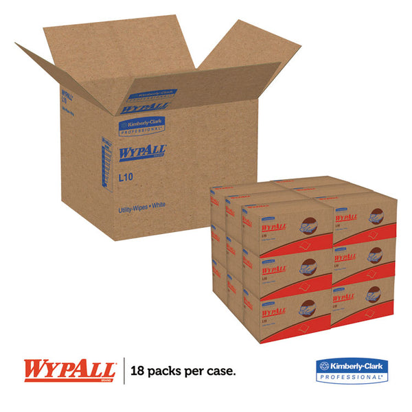 WypAll® L10 SANI-PREP Dairy Towels, POP-UP Box, 1-Ply, 10.25 x 10.5, White, 110/Pack, 18 Packs/Carton (KCC01772)