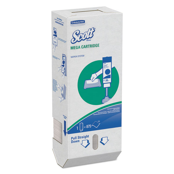 Scott® MegaCartridge Napkins, 1-Ply, 8 2/5 x 6 1/2, White, 875/Pack, 6 Packs/Carton (KCC98908) 6 Packs of 875