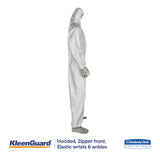 KleenGuard™ A35 Liquid and Particle Protection Coveralls, Zipper Front, Hooded, Elastic Wrists and Ankles, 2X-Large, White, 25/Carton (KCC38941) Case of 25