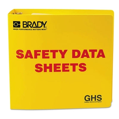 Brady GHS Safety Data Sheet Binders, English, 3 in, Yellow (262-121184) Each