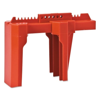 Brady 4-Legged Ball Valve Lockouts, 0.313 in Dia. Shackle, 4.44w x 12d x 8.66h, Red (262-BS08A-RD) Each