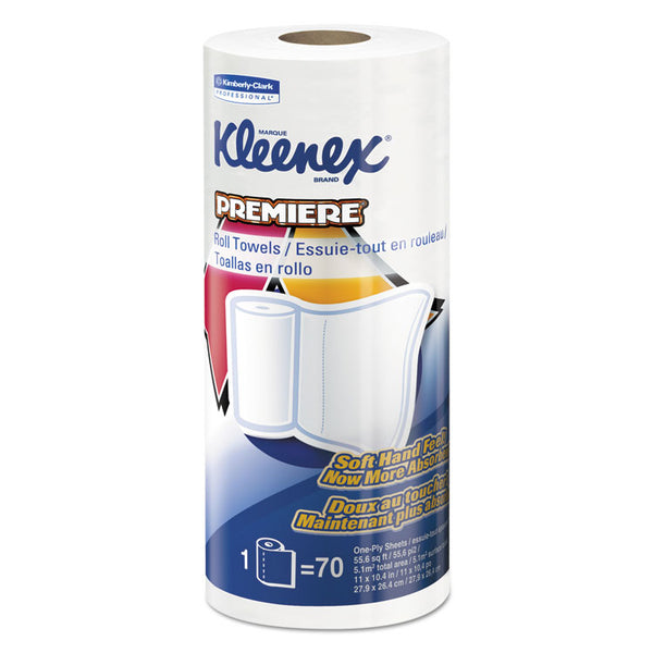 Kleenex® Premiere Kitchen Roll Towels, 1-Ply, 11 x 10.4, White, 70/Roll, 24 Rolls/Carton (KCC13964)