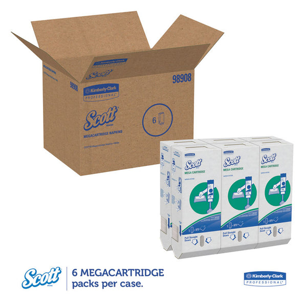 Scott® MegaCartridge Napkins, 1-Ply, 8 2/5 x 6 1/2, White, 875/Pack, 6 Packs/Carton (KCC98908) 6 Packs of 875