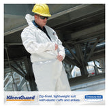 KleenGuard™ A35 Liquid and Particle Protection Coveralls, Zipper Front, Hooded, Elastic Wrists and Ankles, X-Large, White, 25/Carton (ANS38939) Case of 25