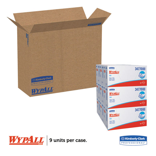 WypAll® General Clean X60 Cloths, 1/4 Fold, 11 x 23, White, 100/Box, 9 Boxes/Carton (KCC34770)