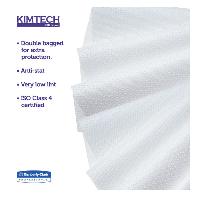 Kimtech™ W4 Critical Task Wipers, Flat Double Bag, 12 x 12, Unscented, White, 100/Bag, 5 Bags/Carton (KCC33330)