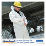 KleenGuard™ A35 Liquid and Particle Protection Coveralls, Zipper Front, Hooded, Elastic Wrists and Ankles, Large, White, 25/Carton (ANS38938) Case of 25