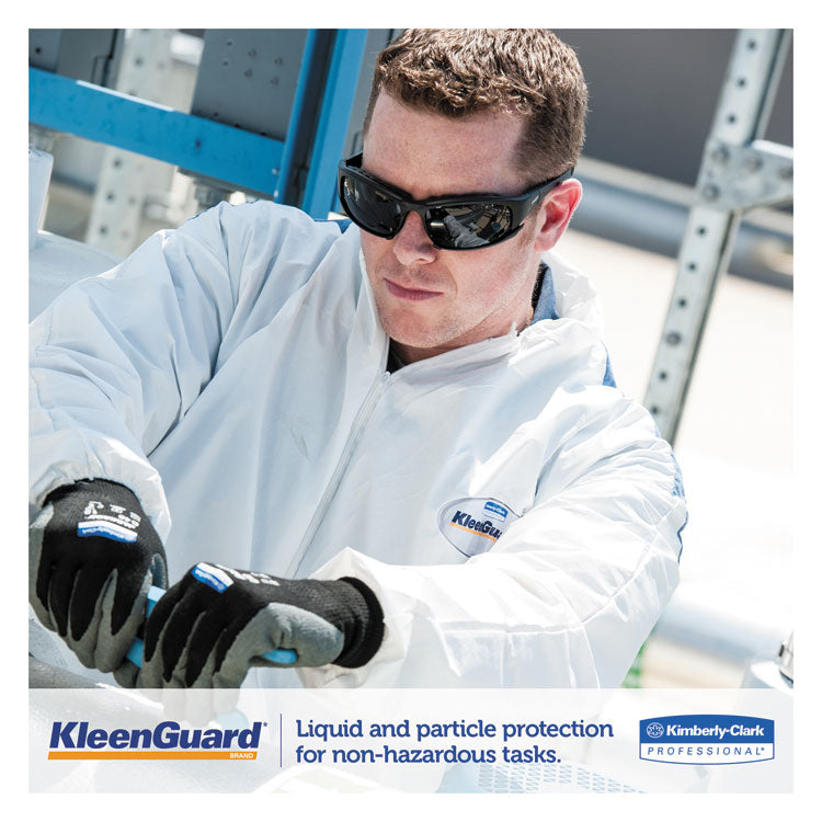 KleenGuard™ A35 Liquid and Particle Protection Coveralls, Zipper Front, Hooded, Elastic Wrists and Ankles, 2X-Large, White, 25/Carton (KCC38941) Case of 25