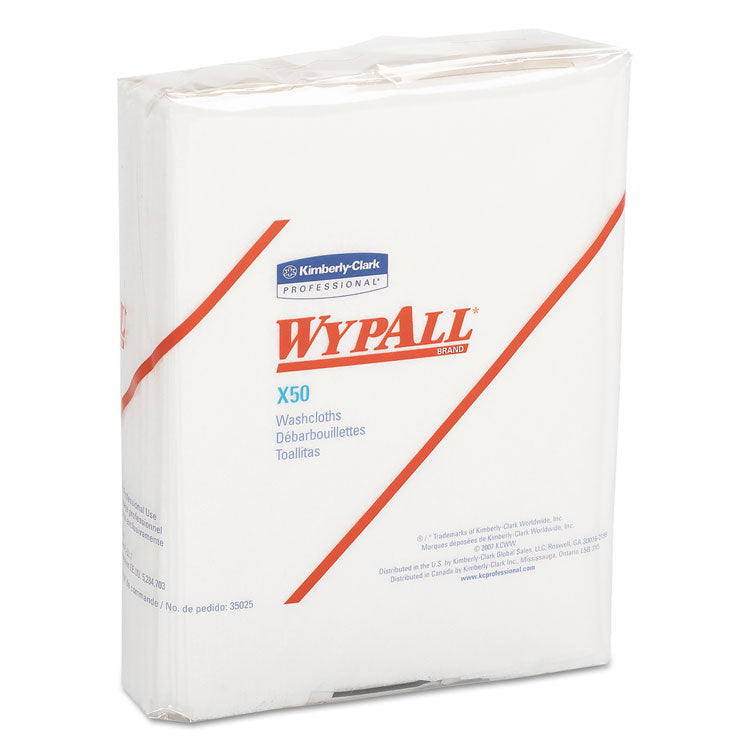 WypAll® X50 Cloths, 1/4 Fold, 12.5 x 10, White, 26/Pack, 32 Packs/Carton (KCC35025) Case of 32