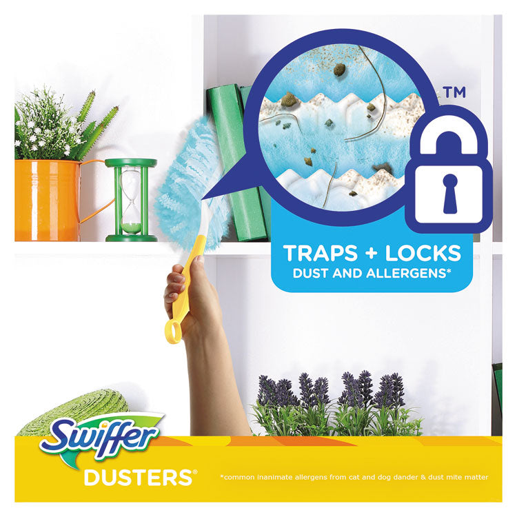 Swiffer® Dusters Starter Kit, Dust Lock Fiber, 6" Handle, Blue/Yellow, 6/Carton (PGC11804CT) Case of 6