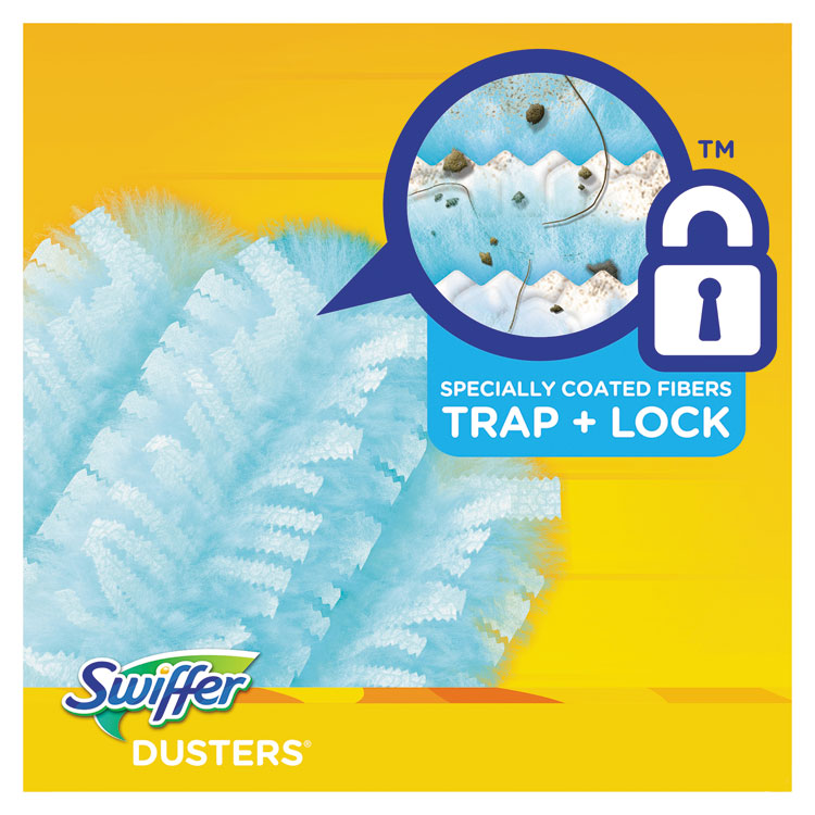 Swiffer® Refill Dusters, Dust Lock Fiber, Light Blue, Lavender Vanilla Scent, 10/Box (PGC21461BX)