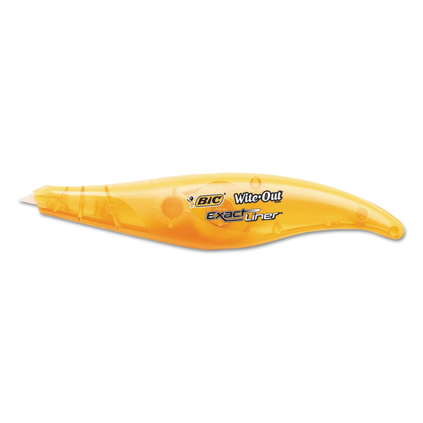 BIC Wite-Out Brand Exact Liner Correction Tape, Non-Refillable, Blue/Orange, 1/5" x 236", 2/Pack (BICWOELP21) Pack of 2