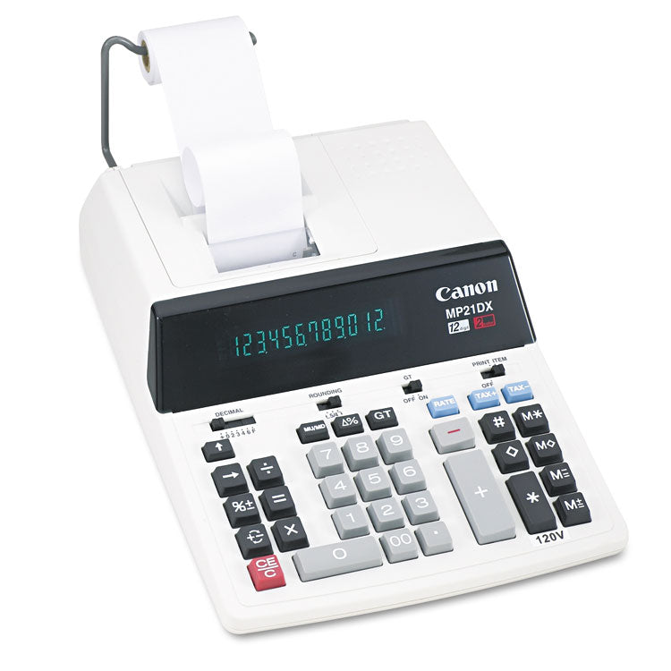 Canon® MP21DX 12-Digit Ribbon Printing Calculator, Black/Red Print, 3.5 Lines/Sec (CNMMP21DX)