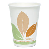 SOLO® Bare Eco-Forward PLA Paper Hot Cups, 12 oz, Leaf Design, White/Green/Orange, 50/Pack (SCC412PLNJ7234P)