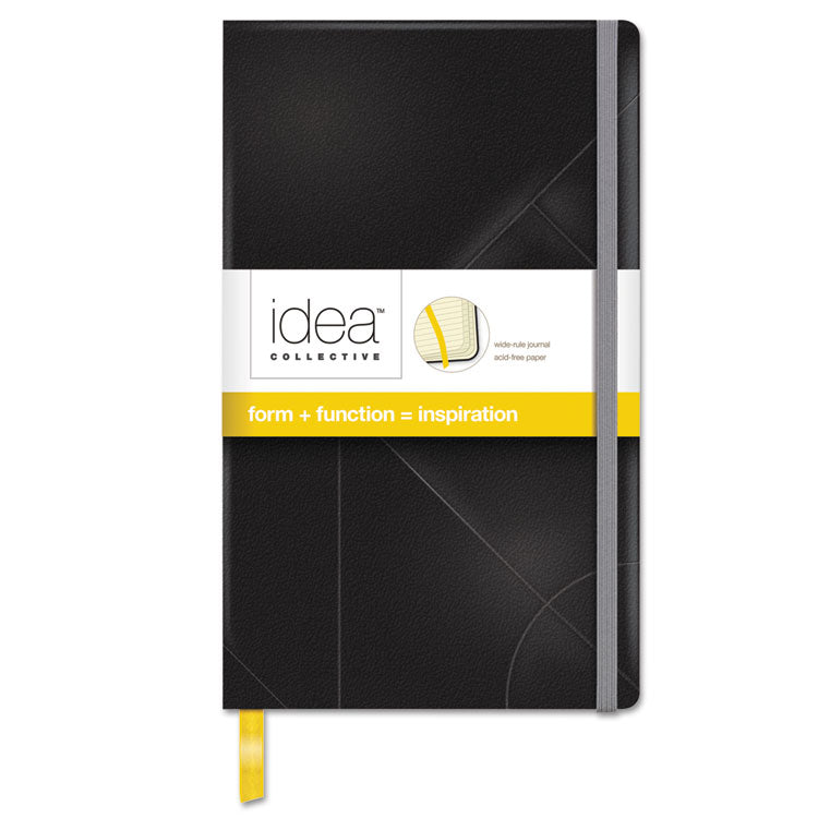 TOPS™ Idea Collective Journal, Hardcover with Elastic Closure, 1-Subject, Wide/Legal Rule, Black Cover, (120) 8.25 x 5 Sheets (TOP56872) Each