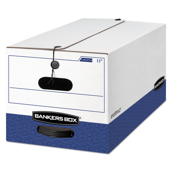 Bankers Box® LIBERTY Heavy-Duty Strength Storage Boxes, Letter Files, 12.25" x 24.13" x 10.75", White/Blue, 12/Carton (FEL00011) Carton of 12