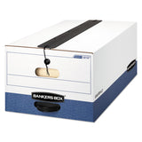 Bankers Box® LIBERTY Plus Heavy-Duty Strength Storage Boxes, Legal Files, 15.25" x 24.13" x 10.75", White/Blue, 12/Carton (FEL12112) Carton of 12
