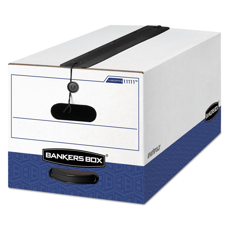 Bankers Box® LIBERTY Plus Heavy-Duty Strength Storage Boxes, Letter Files, 12.25" x 24.13" x 10.75", White/Blue, 12/Carton (FEL11111) Carton of 12