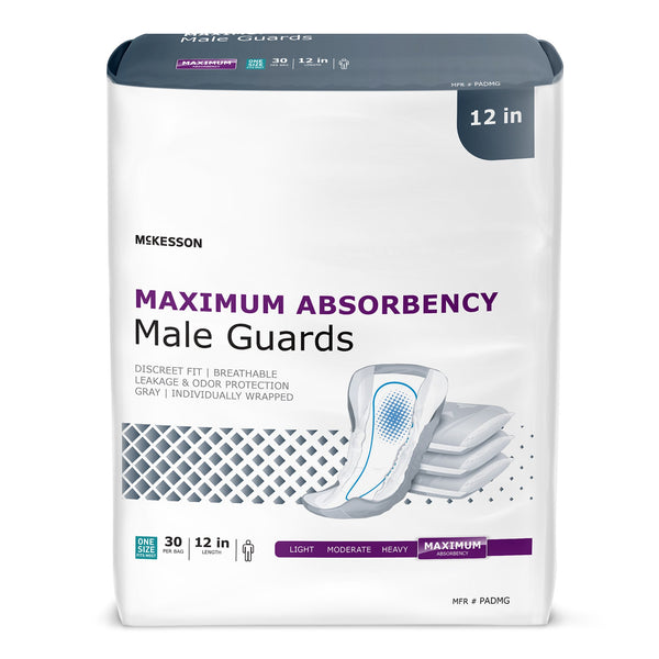 McKesson Bladder Control Pad 12 Inch Heavy Absorbency Polymer Core One Size Fits Most (1248572_CS) 180/CS