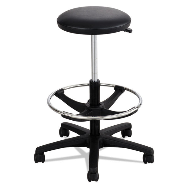 Safco® Extended-Height Lab Stool, Backless, Supports Up to 250 lb, 22" to 32" Seat Height, Black (SAF3436BL)