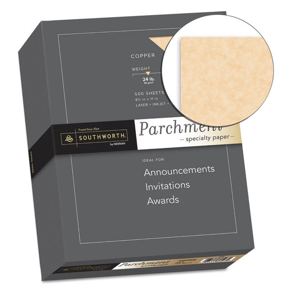 Southworth® Parchment Specialty Paper, 24 lb Bond Weight, 8.5 x 11, Copper, 500/Box (SOU894C)