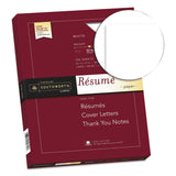 Southworth® 100% Cotton Resume Paper, 95 Bright, 32 lb Bond Weight, 8.5 x 11, White, 100/Pack (SOURD18CF) Each
