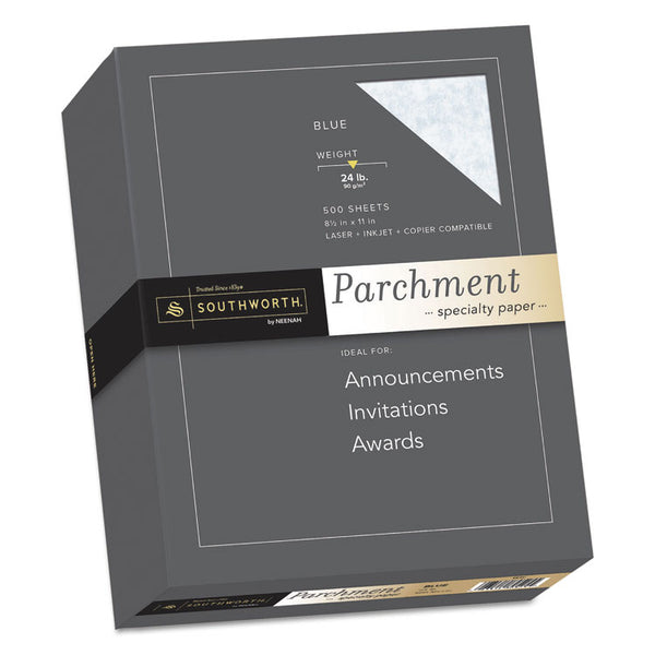Southworth® Parchment Specialty Paper, 24 lb Bond Weight, 8.5 x 11, Blue, 500/Ream (SOU964C)